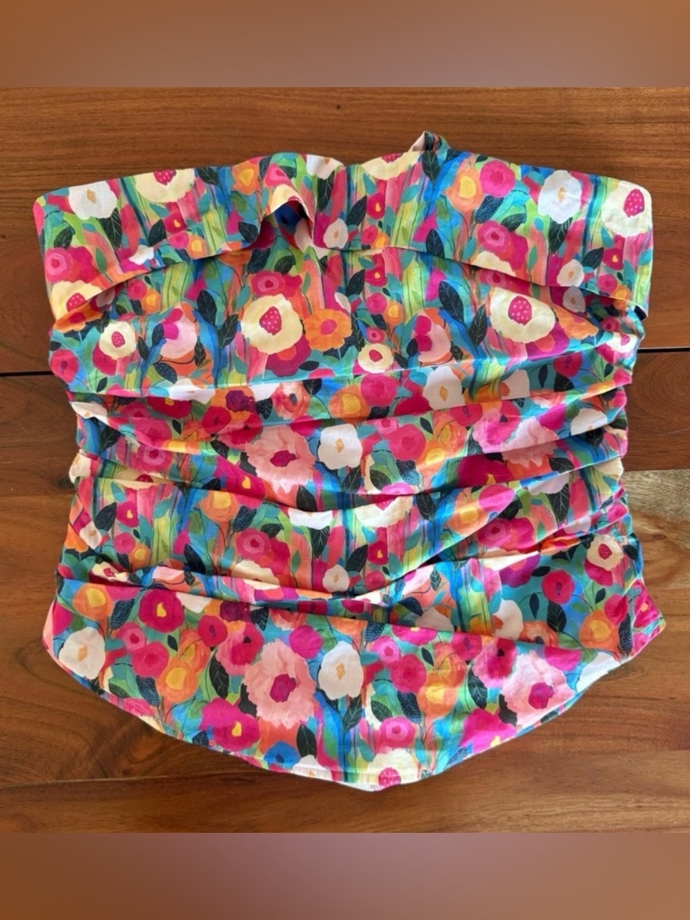 🦊 Vibrant Floral Strapless top by Fore